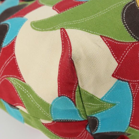 BALLY Hand Bag Canvas Multicolor Gold Auth ARZ038