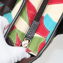 BALLY Hand Bag Canvas Multicolor Gold Auth ARZ038-10