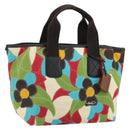 BALLY Hand Bag Canvas Multicolor Gold Auth ARZ038-1