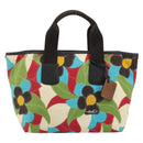 BALLY Hand Bag Canvas Multicolor Gold Auth ARZ038-13
