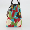 BALLY Hand Bag Canvas Multicolor Gold Auth ARZ038-4