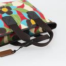 BALLY Hand Bag Canvas Multicolor Gold Auth ARZ038-7