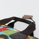 BALLY Hand Bag Canvas Multicolor Gold Auth ARZ038-8