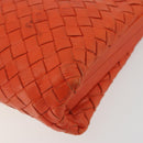 BOTTEGA VENETA INTRECCIATO Schoudertas met Ketting Leer Oranje Goud Auth ARZ039A-9