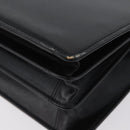 GUCCI Hand Bag Leather Black Gold Auth ARZ052-9