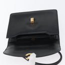 GUCCI Hand Bag Leather Black Gold Auth ARZ052-10