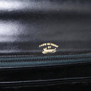 GUCCI Hand Bag Leather Black Gold Auth ARZ052-18