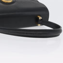 GUCCI Hand Bag Leather Black Gold Auth ARZ052-7