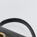 GUCCI Hand Bag Leather Black Gold Auth ARZ052-8