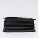 GUCCI Hand Bag Leather Black Gold Auth ARZ052-5