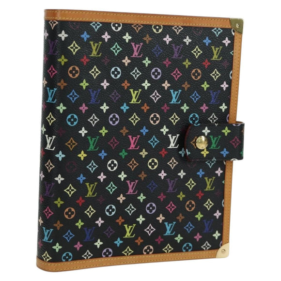 LOUIS VUITTON Multicolor Agenda GM Day Planner Cover Black R20893 Auth ARZ053SAV