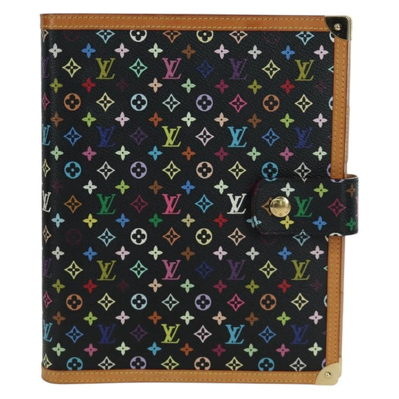 LOUIS VUITTON Multicolor Agenda GM Day Planner Cover Black R20893 Auth ARZ053SAV