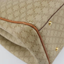CELINE Macadam Canvas Tote Bag PVC Beige Gold Auth ARZ058V-15
