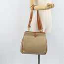 CELINE Macadam Canvas Tote Bag PVC Beige Gold Auth ARZ058V-24