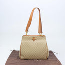 CELINE Macadam Canvas Tote Bag PVC Beige Gold Auth ARZ058V-12
