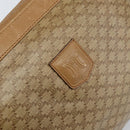 CELINE Macadam Canvas Hand Bag PVC Beige Gold Auth ARZ059-17