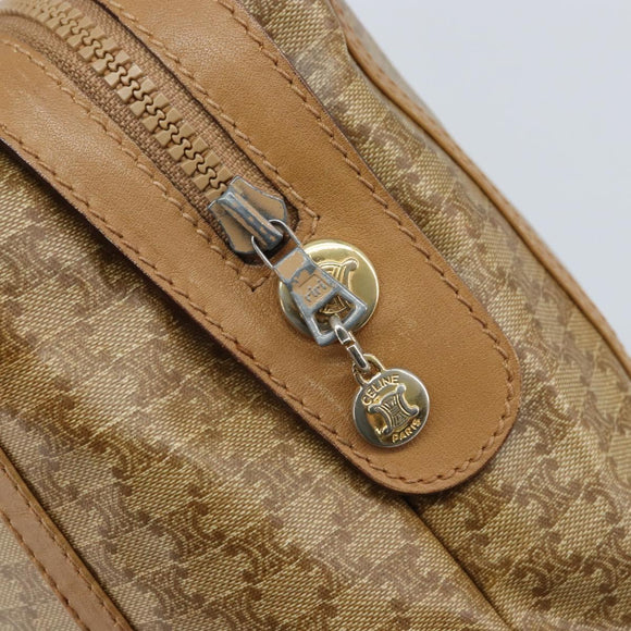 CELINE Macadam Canvas Hand Bag PVC Beige Gold Auth ARZ059