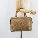 CELINE Macadam Canvas Hand Bag PVC Beige Gold Auth ARZ059-24