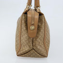 CELINE Macadam Canvas Hand Bag PVC Beige Gold Auth ARZ059-4