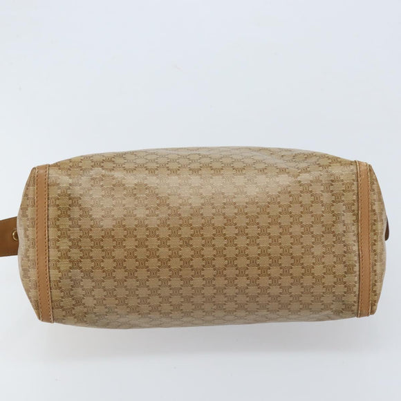CELINE Macadam Canvas Hand Bag PVC Beige Gold Auth ARZ059