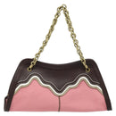 BOTTEGA VENETA Ketting Handtas Leer Canvas 2-weg Outlet Roze Goud Auth ARZ067V-2