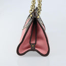 BOTTEGA VENETA Ketting Handtas Leer Canvas 2-weg Outlet Roze Goud Auth ARZ067V-3