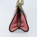 BOTTEGA VENETA Ketting Handtas Leer Canvas 2-weg Outlet Roze Goud Auth ARZ067V-4