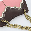 BOTTEGA VENETA Ketting Handtas Leer Canvas 2-weg Outlet Roze Goud Auth ARZ067V-6