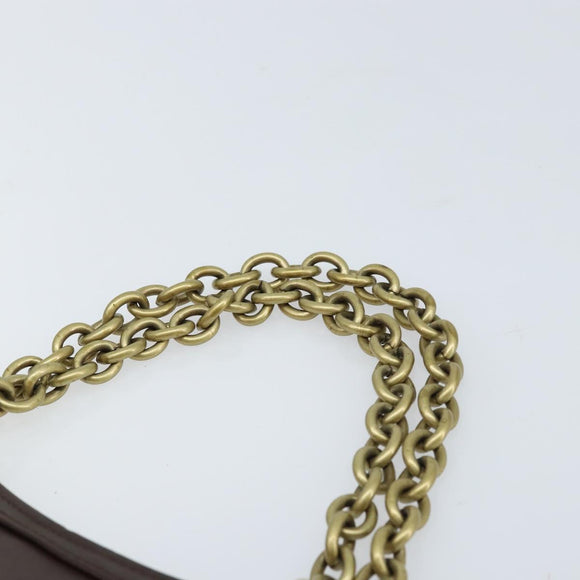 BOTTEGA VENETA Ketting Handtas Leer Canvas 2-weg Outlet Roze Goud Auth ARZ067V