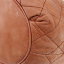 CHANEL Matelasse Shoulder Bag Lamb Skin Orange Gold CC Auth ARZ069V-15