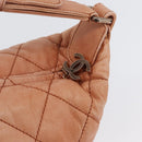 CHANEL Matelasse Shoulder Bag Lamb Skin Orange Gold CC Auth ARZ069V-9