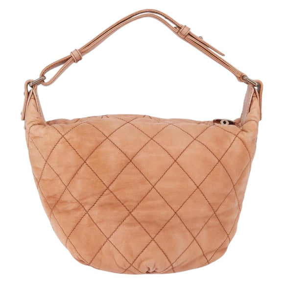 CHANEL Matelasse Shoulder Bag Lamb Skin Orange Gold CC Auth ARZ069V