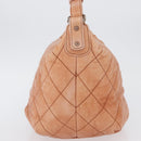 CHANEL Matelasse Shoulder Bag Lamb Skin Orange Gold CC Auth ARZ069V-3