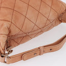 CHANEL Matelasse Shoulder Bag Lamb Skin Orange Gold CC Auth ARZ069V-6
