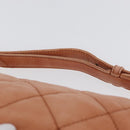 CHANEL Matelasse Shoulder Bag Lamb Skin Orange Gold CC Auth ARZ069V-8