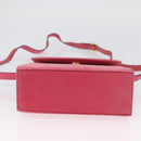 Salvatore Ferragamo Vala Hand Bag Suede 2way Pink Gold Auth ARZ075A-11