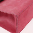 Salvatore Ferragamo Vala Hand Bag Suede 2way Pink Gold Auth ARZ075A-12