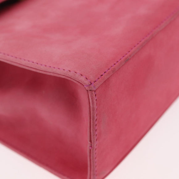 Salvatore Ferragamo Vala Hand Bag Suede 2way Pink Gold Auth ARZ075A