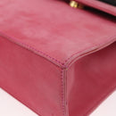 Salvatore Ferragamo Vala Hand Bag Suede 2way Pink Gold Auth ARZ075A-13