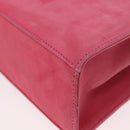 Salvatore Ferragamo Vala Hand Bag Suede 2way Pink Gold Auth ARZ075A-15