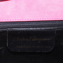 Salvatore Ferragamo Vala Hand Bag Suede 2way Pink Gold Auth ARZ075A-17