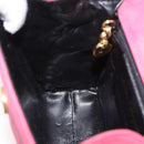 Salvatore Ferragamo Vala Hand Bag Suede 2way Pink Gold Auth ARZ075A-20