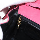 Salvatore Ferragamo Vala Hand Bag Suede 2way Pink Gold Auth ARZ075A-21