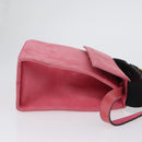 Salvatore Ferragamo Vala Hand Bag Suede 2way Pink Gold Auth ARZ075A-4