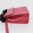 Salvatore Ferragamo Vala Hand Bag Suede 2way Pink Gold Auth ARZ075A-5