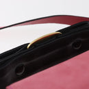 Salvatore Ferragamo Vala Hand Bag Suede 2way Pink Gold Auth ARZ075A-8