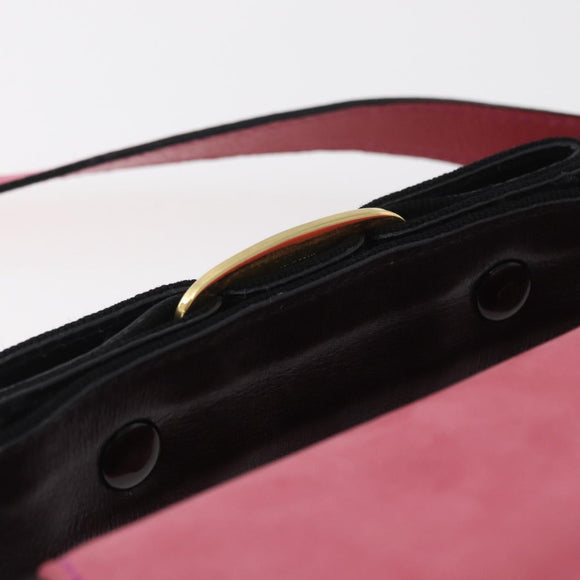 Salvatore Ferragamo Vala Hand Bag Suede 2way Pink Gold Auth ARZ075A