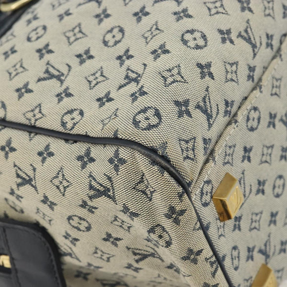 LOUIS VUITTON Monogram Mini Josephine GM Hand Bag Blue M92211 LV Auth ARZ076