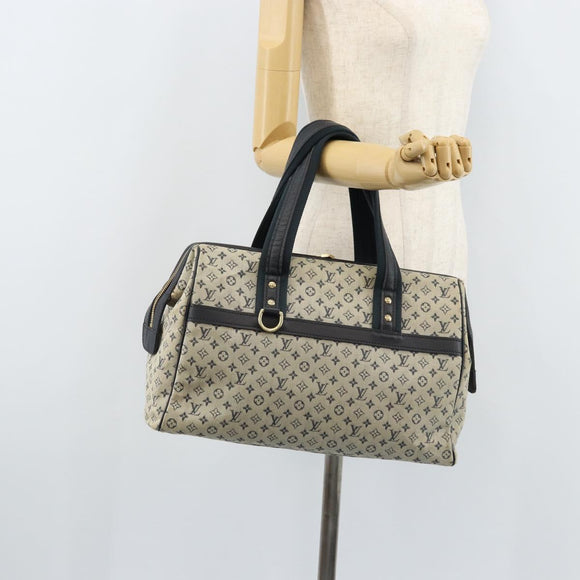LOUIS VUITTON Monogram Mini Josephine GM Hand Bag Blue M92211 LV Auth ARZ076