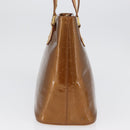 LOUIS VUITTON Monogram Vernis Houston Hand Bag Bronze M91122 LV Auth ARZ080-3